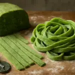 Tagliatelle verdi tradizionali: il dettaglio nell’impasto che dona colore e gusto intensi