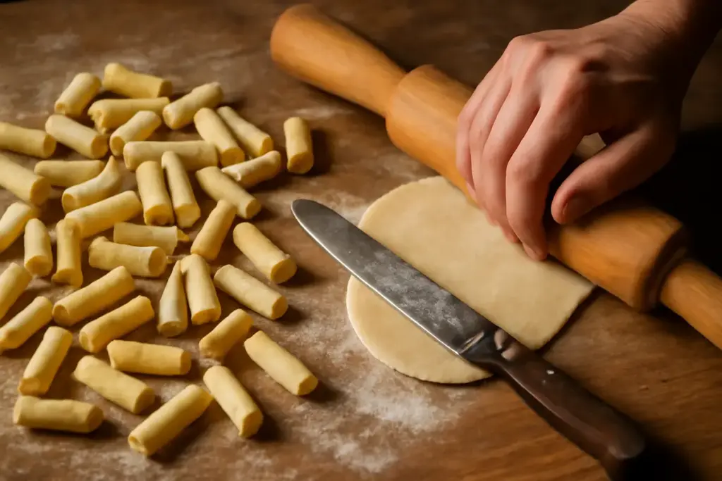 Maccheroni fatti in casa senza trafila: la soluzione per chi ha solo mattarello e coltello