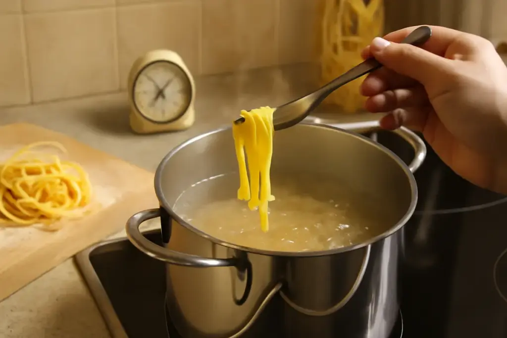 Come cuocere la pasta fresca senza che scuocia? I minuti giusti e il trucco del test con la forchetta