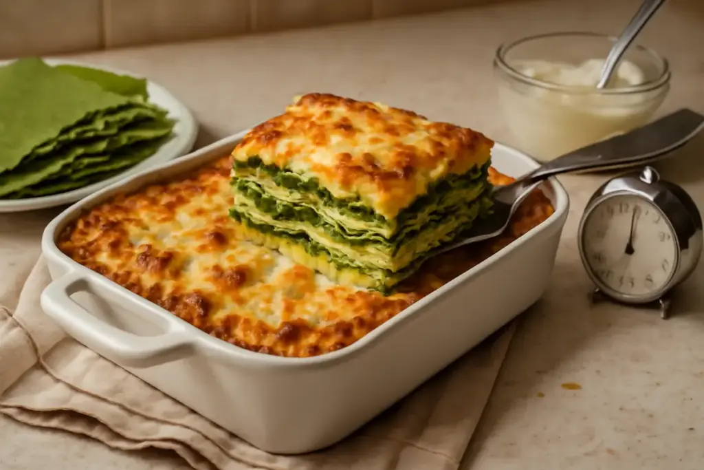 Lasagne verdi senza sbagliare i tempi di cottura: il trucco che evita la pasta cruda o molle