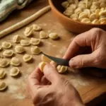 Orecchiette classiche pugliesi: come formarle a mano per una superficie ruvida che trattiene il sugo
