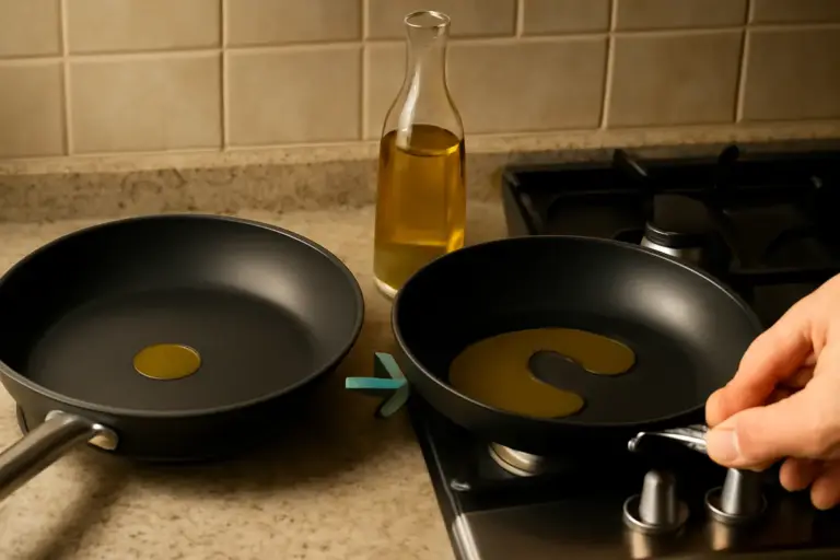 Olio in padella fredda o calda? La regola d’oro per esaltare il sapore senza bruciare
