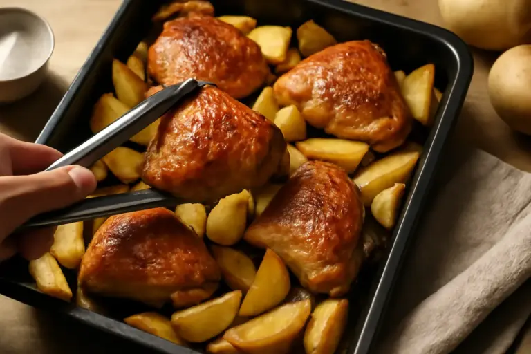 Ricetta delle cosce di pollo al forno con patate: il semplice trucco per una pelle croccante