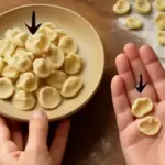 Cavatelli con incavo poco profondo: perché dimensione del pezzo e pressione del dito cambiano la forma